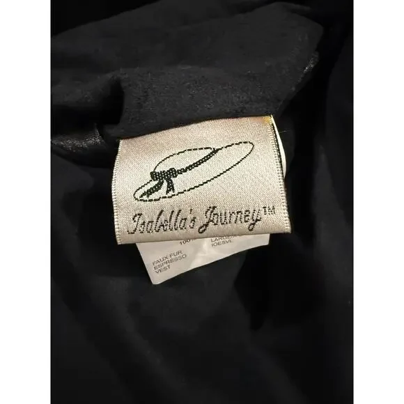 Isabella’s Journey Brown Faux Fur Sleeveless Vest XL Expresso Brown Zipper - Picture 4 of 6